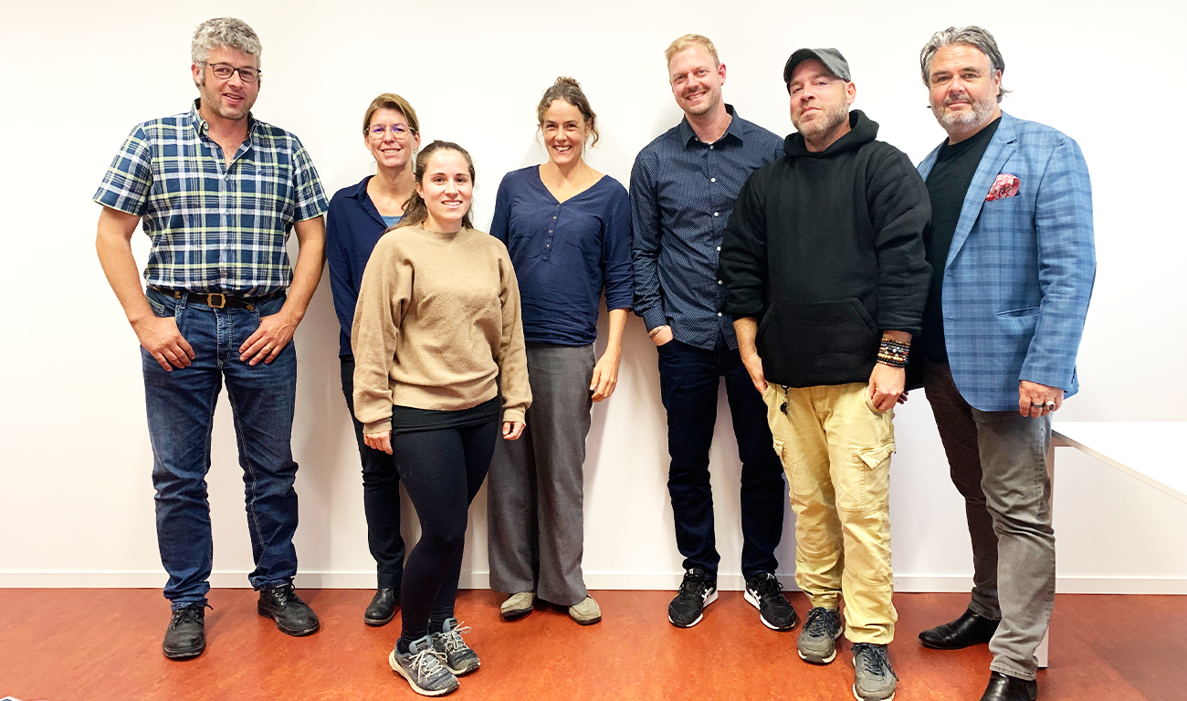 Und das ist die Fachjury «InnoBio Bern 2024», von links: Beat Gerber, Veronika Zbinden, Natalie Jacot, Ursina Steiner, Tobias Bigler, Pascal Nydegger, Markus Lüthi (Bild: «Bern ist Bio»).